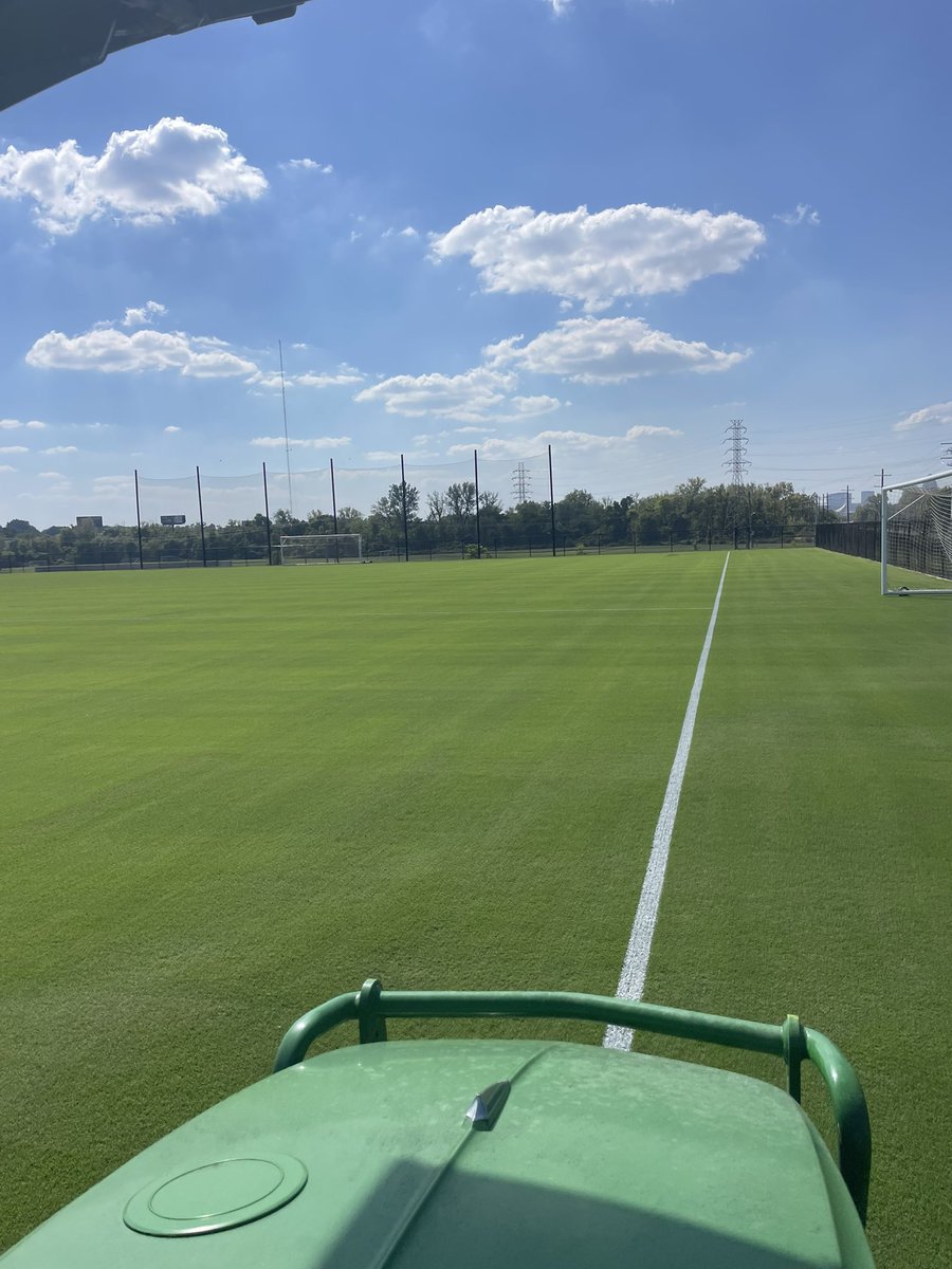 Our Tahoma bermuda is happy with these warmer temperatures heading into October. This training field is 10 weeks post sprigging. Density will be important heading into the winter with a busy 2026 on the horizon. Ryegrass over-seed a few weeks away.