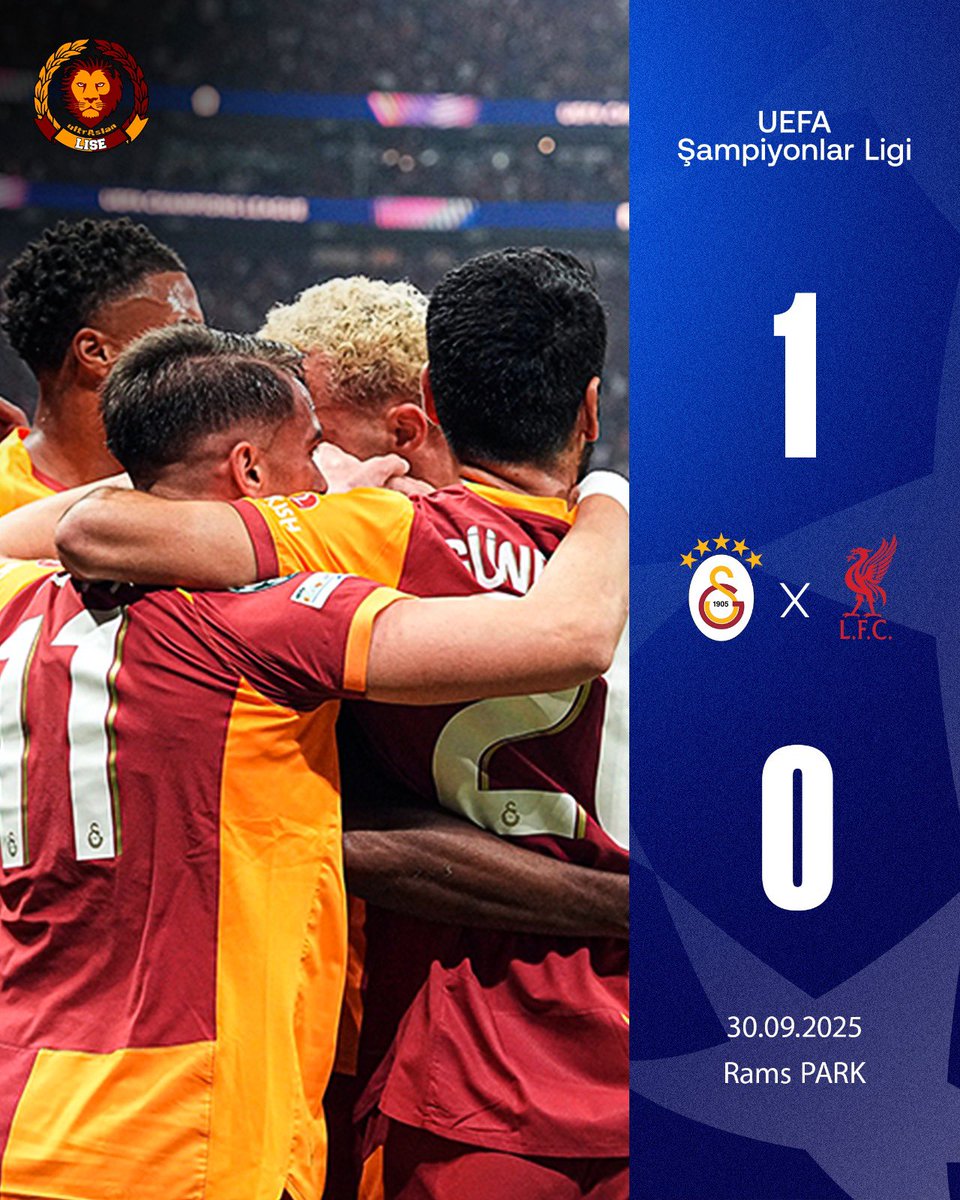Maç Sonucu | GALATASARAYIMIZ 1 - 0 Liverpool

⚽️ 16' Victor Osimhen

#ultrAslanLİSE