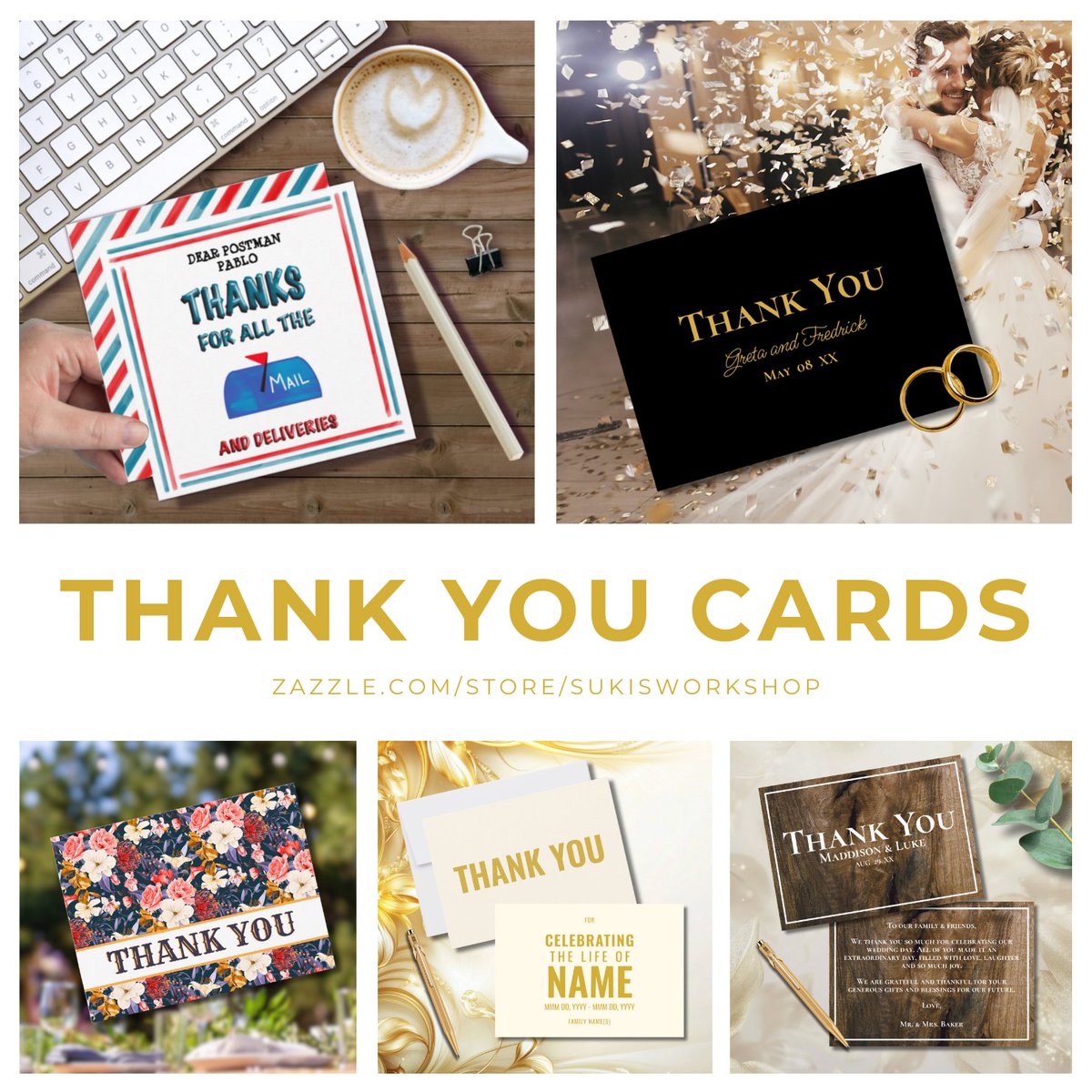 sukisworkshop's tweet image. Thank you cards for every occasion #gratitude #givethanks #Thanksgiving #thanyou #Gracias #merci #danke zazzle.com/collections/th…