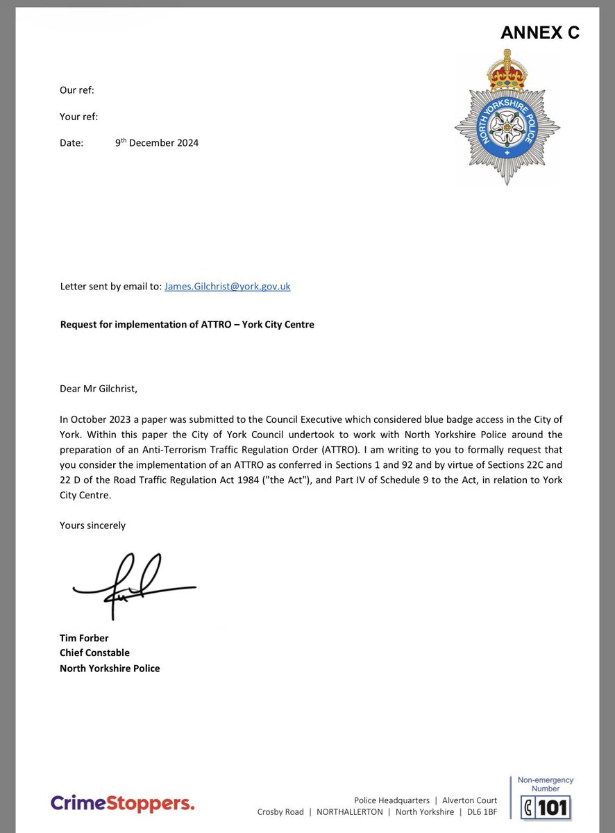 NigelCllr's tweet image. Oct 2023 the council chose to ignore police advice. A year later the police forced to write to council instructing them to do the necessary for public safety. 2 years of inaction later they have stepped in. Putting political advantage over public safety  is just not acceptable