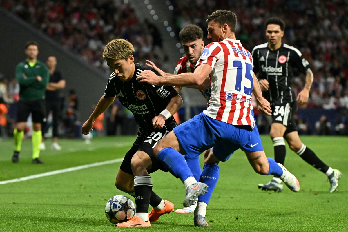 🇪🇸 マニータ（5得点）に次ぐマニータ！ 🇩🇪🇯🇵

アトレティコ・マドリー、ダービーに続きフランクフルト戦でも大勝！アルバレス3戦6発、グリーズマンがクラブ通算200得点目。

先発の堂安律はチームが圧倒される状況で存在感を見せられず…74分にピッチから下がる。

アトレティコ 5-1 フランクフルト