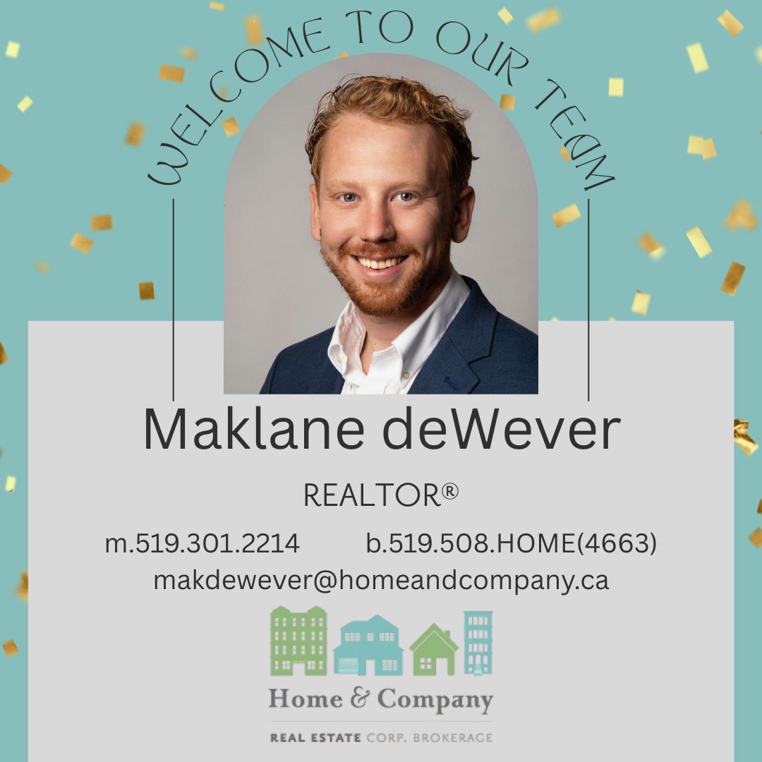 HandCStratford's tweet image. Excited to welcome Maklane deWever to Home &amp;amp; Company! 🎉 A Stratford native with a diverse background in tech &amp;amp; policy, Maklane’s passion for people makes him the perfect guide for your real estate journey.
#StratfordRealtor #StratfordON #localRealtor #growingforgood