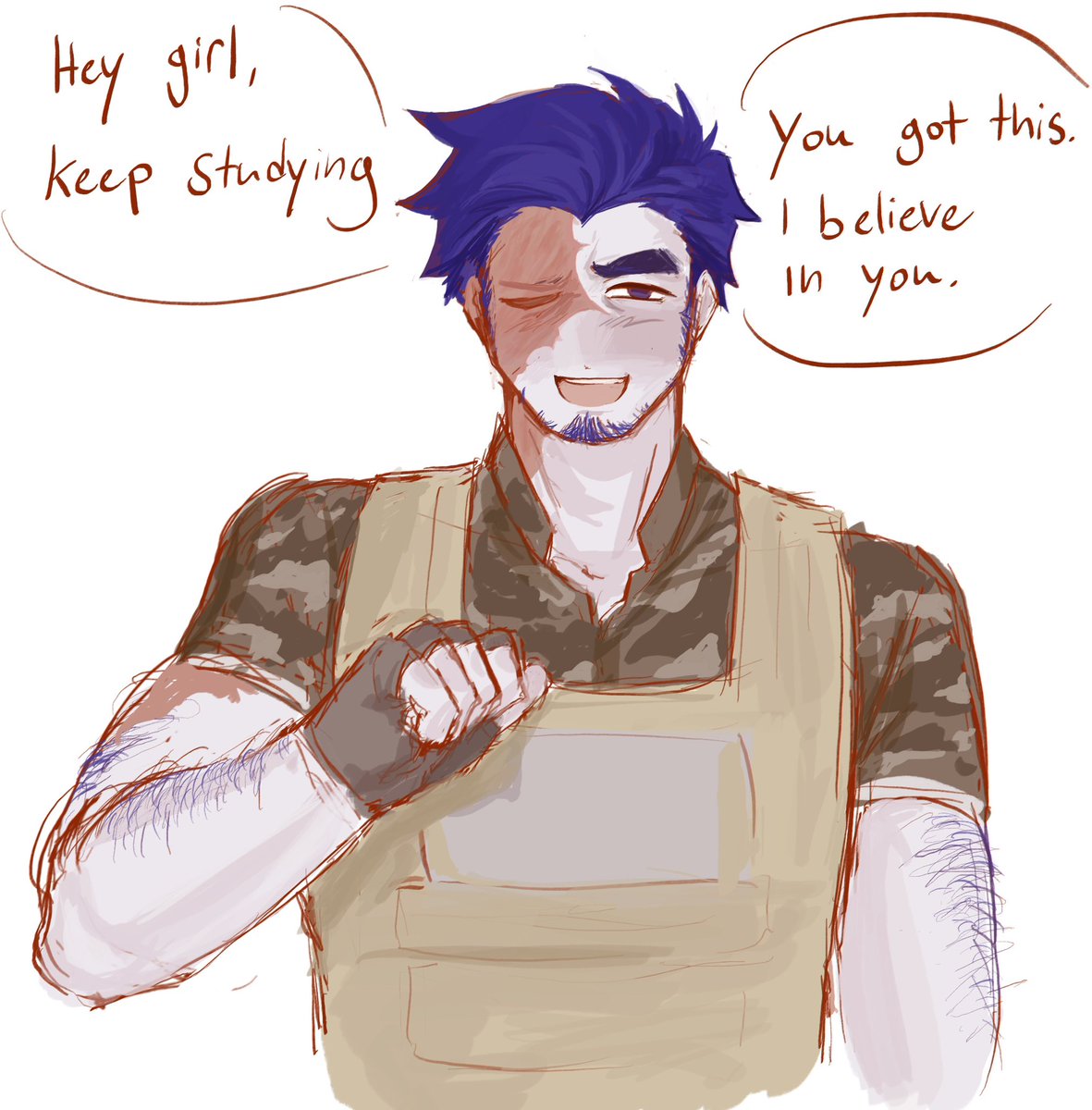 whathefishy's tweet photo. I have my first final tomorrow so I drew this to motivate myself #forsaken #forsakenfanart #guest1337 https://t.co/ljvl0hvrvh