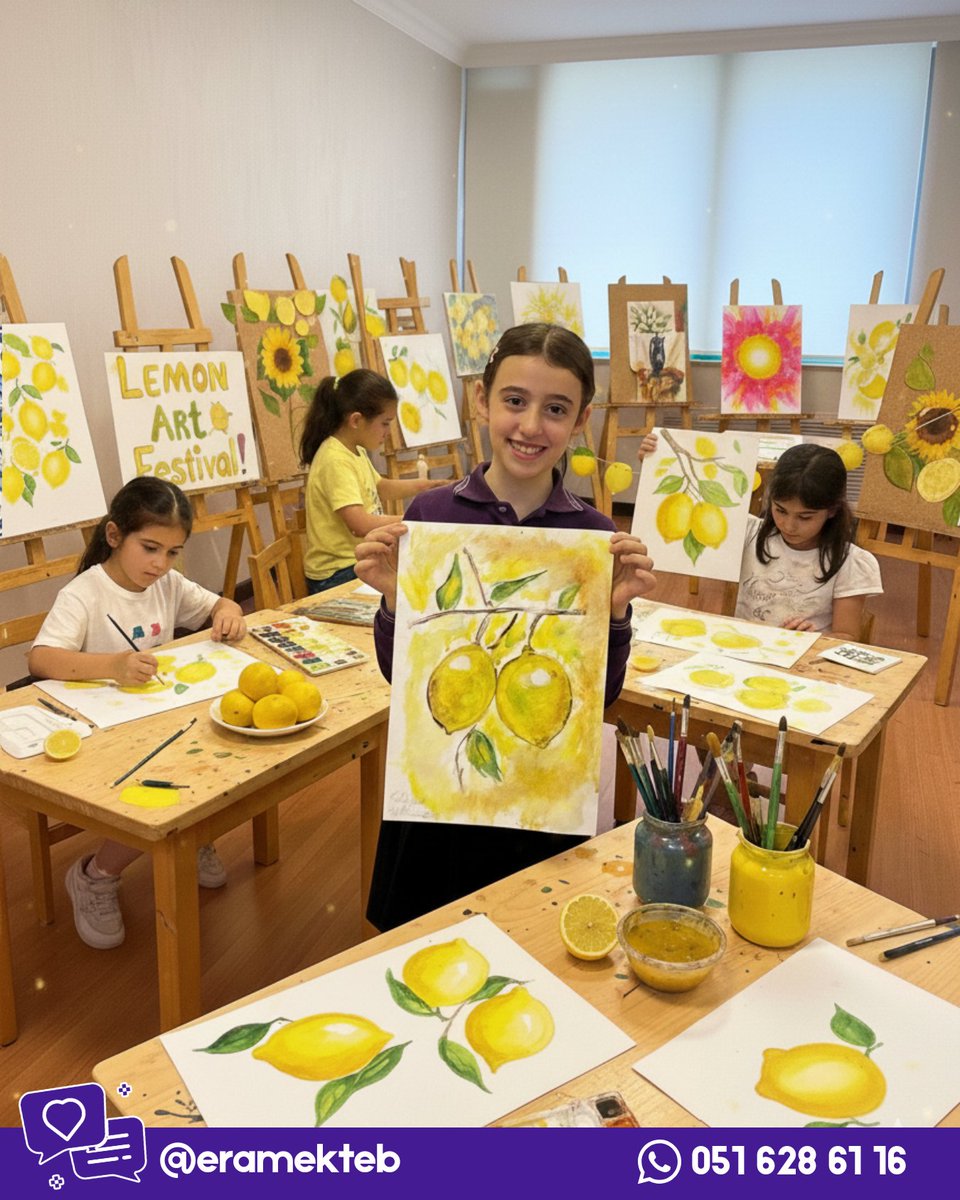 eramekteb's tweet image. 🍋 When life gives you lemons… we turn them into art 🎨😅
Inspired from Italy 🇮🇹, especially the sunny vibes from the Gulf of Naples and the Amalfi Coast 🌊☀️—where lemons are not just fruit, they’re a lifestyle!
#ERAschool #LemonVibes #MiniArtist #UCL