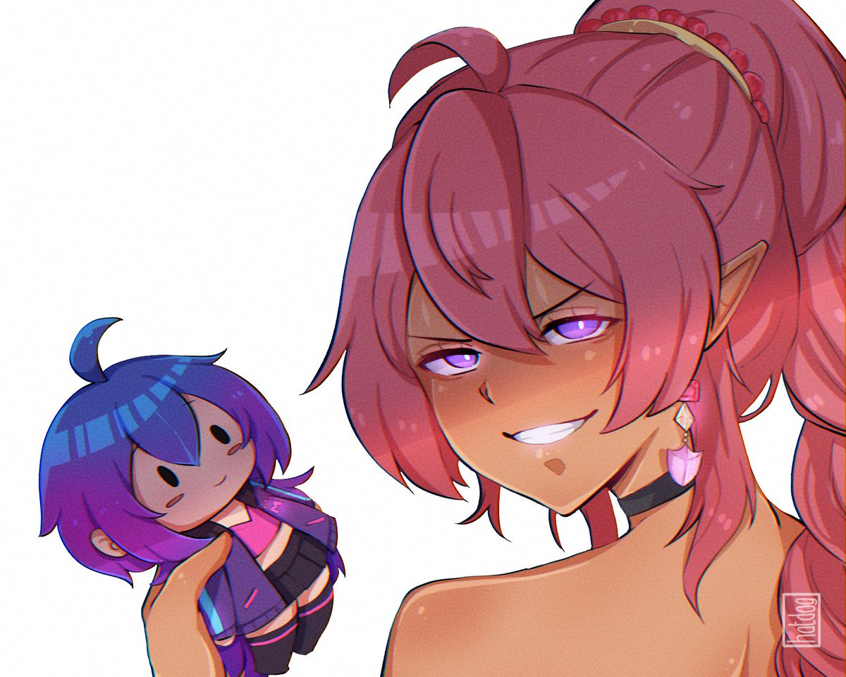 👾 what'cha doing with that plushie?!
👾...why you looking at me like that!?

🛡 grab your own tiny raku for unspeakable horrors from the link below ⤵️⤵️