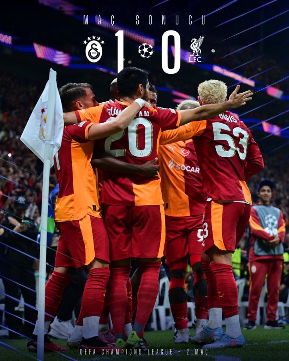 Maç sonucu: Galatasaray 1-0 Liverpool 
Tebrikler, Galatasaray 👏
#GSvLIV #UCL