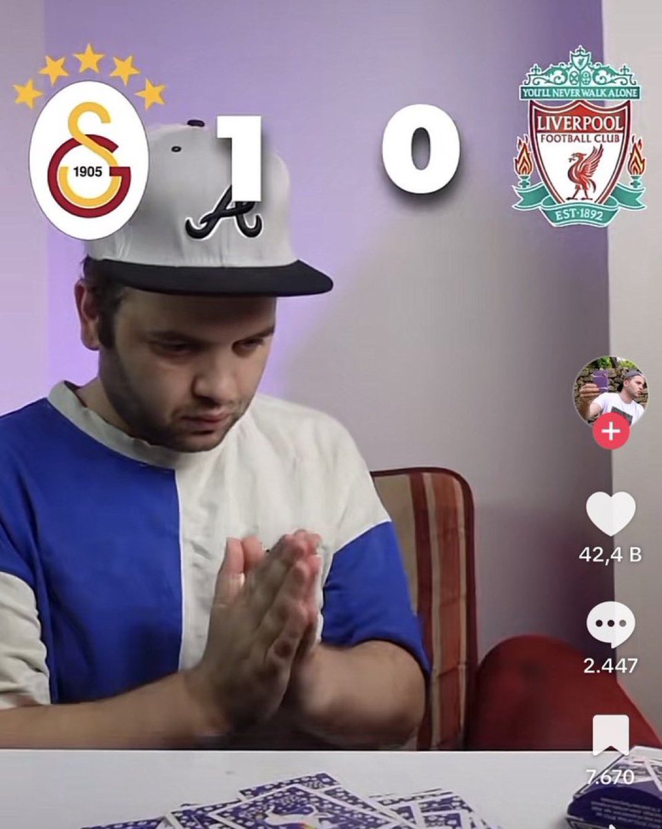 Şampiyonlar Ligi için skor kehanetlerinde bulunan bir içerik üreticisi Galatasaray’ın Frankfurt karşısında aldığı 5-1’lik mağlubiyet tahmini sonrası, Liverpool karşısında alacağı 1-0’lık galibiyeti de doğru tahmin etti.