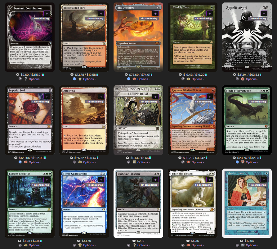 jasonmandelli's tweet photo. @CriticalEDH Kenrith is the commander, dont think i need any of these currently. I could maybe be convinced of The One Ring, Finale, or Eldrith https://t.co/TymFCQ7nJO