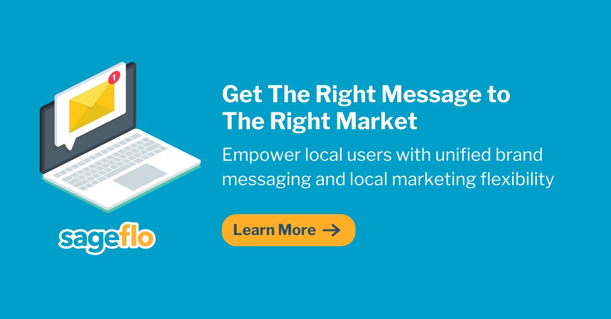 sageflo's tweet image. Get the right message to the right market. 
Empower local users with unified messaging and local marketing flexibility.

Learn more: bit.ly/46M73Ue

#marketing #emailmarketing #distributedmarketing #sageflo