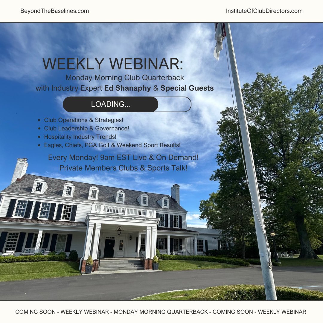 BeyondBaselines's tweet image. You’re Invited! The Monday Morning Club Quarterback! Let’s talk how your club and NFL team did over the weekend! #webinar #clubmanagement #nfl