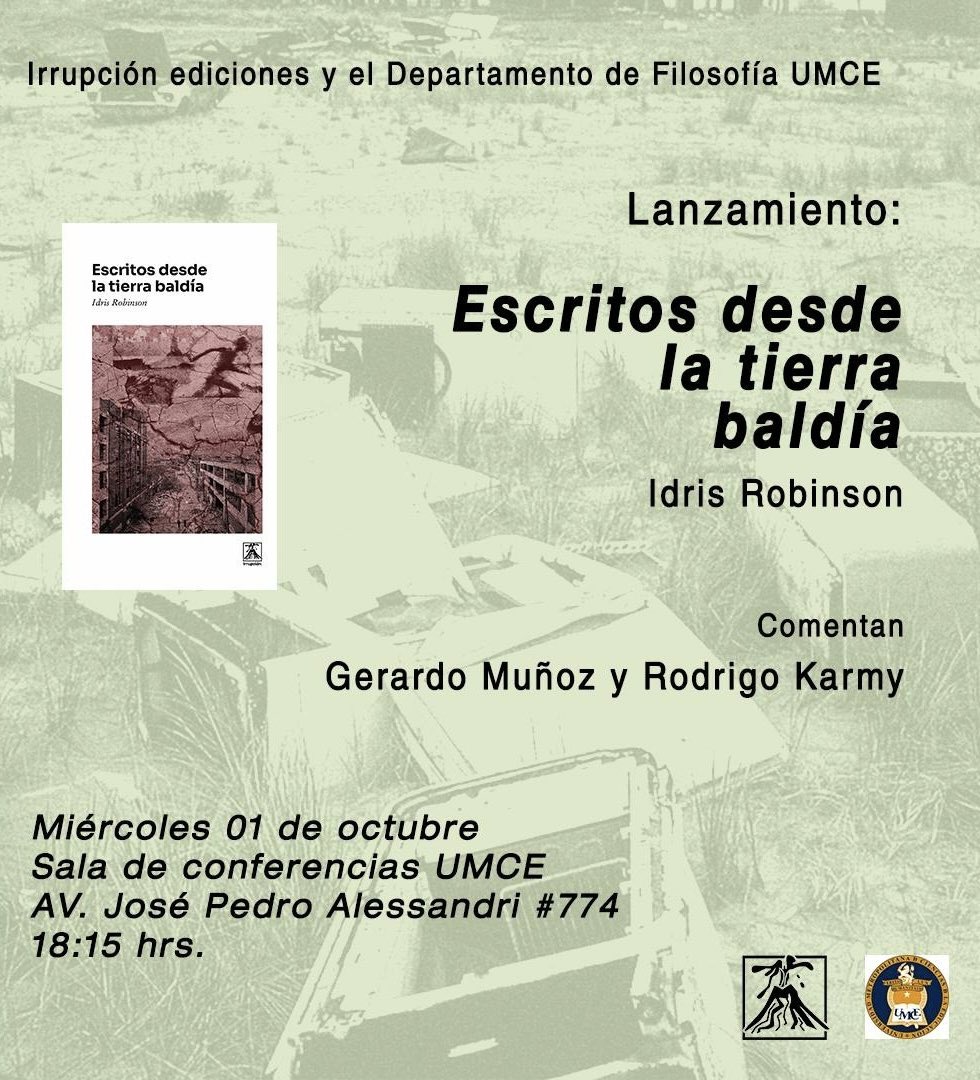 Ya en librerías el libro Robinson que traduje y compilé en Irrupción Ediciones. Epílogo de Rodrigo Karmy <a href="/falsafa1126/">Rodrigo Karmy</a>. Colapso, experiencia del dolor, destitución. El lanzamiento tendrá cita este miercóles en la UMCE de Santiago de Chile. Detalles aquí: instagram.com/irrupcion.edic…