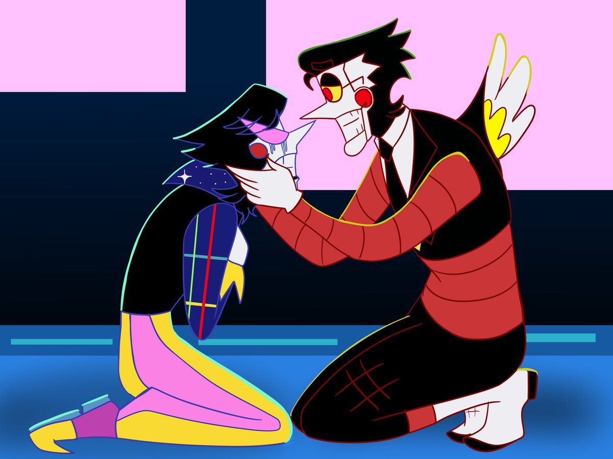 AsheLovenstein's tweet photo. “Hey… it’s okay…”
—
Small vent piece. But I had to draw them as part of it. I love them. 😭❤️
—
#IntoTheSpamverse #rocket #spamtongspamton #spamtonex #spamtonexrocket #scamton #deltarune #spamton https://t.co/ZhZxsUmOhY