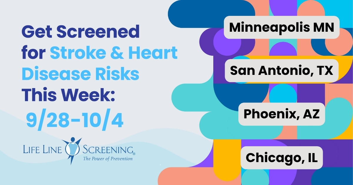 Life Line Screening will be serving communities in Minneapolis, San Antonio, Phoenix, Chicago and many other locations this week. Find a location and take charge of understanding your stroke and heart disease risk today. hearthealth.lifelinescreening.com/?utm_source=x&…