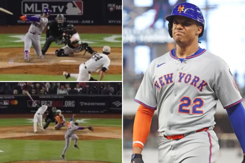 nypost's tweet image. Yankees epically troll Mets, Juan Soto in wild-card series hype video trib.al/AKKLYTW