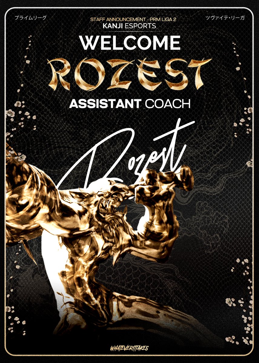 Weiter geht es zurück zum Main Team!

Diesmal zwar kein Spieler, aber mindestens genauso wichtig fürs Staff-Team als Unterstützung für <a href="/RocketArts5/">RocketArts</a> 🫡

Herzlich Willkommen, <a href="/Rozestii/">Francesco Rosato</a>, als Assistant Coach bei Kanji Esports! 🐉

Gemeinsam werden wir die 2. Liga aufmischen!