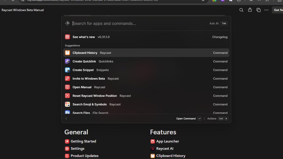amitxtech's tweet image. finally got @raycast for windows invite