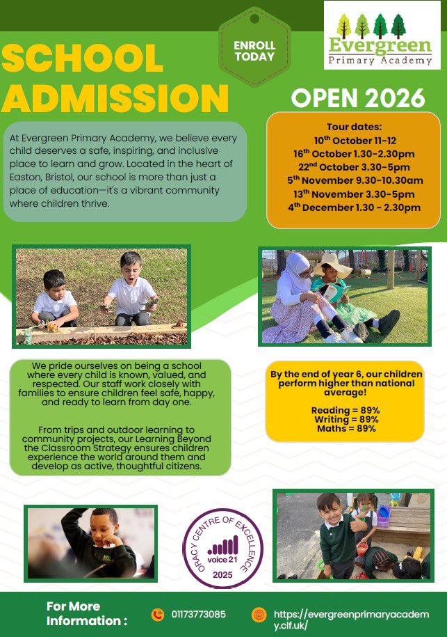 We have a variety of school tours available for children starting Reception in September 2026! We look forward to seeing you there. <a href="/Cabotfederation/">Cabot Federation</a>