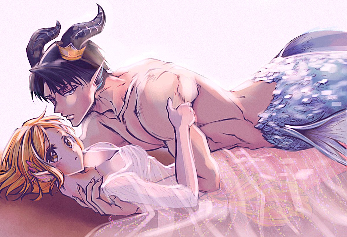 _SafireLupe_'s tweet photo. #LeviShipWeek #リヴァペト #Rivetra #리바페트
Day 2 : Mermaid/Merman 🧜‍♀️🧜‍♂️
Collab with @XHVXUI, who drew the art and did the final lighting while I added color 🎨, because if you're gonna do sirens, they gotta be bright and shiny!

See next post for the timelapse 🌈