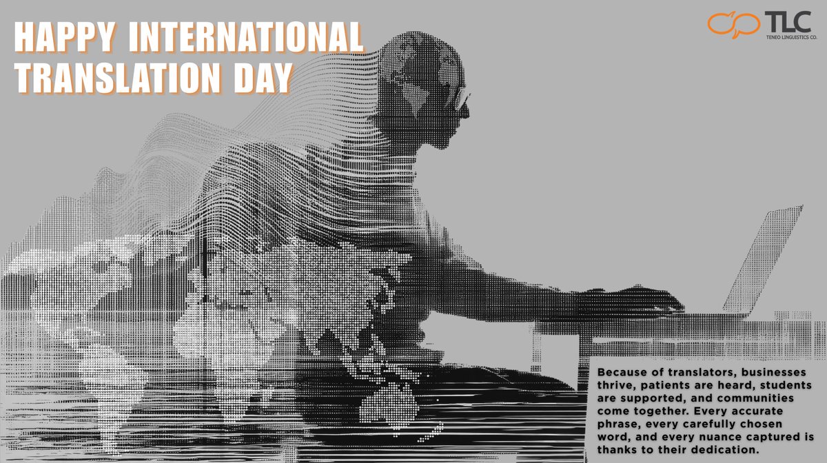 TLCtranslation's tweet image. Today is International Translation Day! 🌍

Huge thanks to our TLC translators — the cultural bridges, the voices of understanding, the ones who make connections possible. Your work matters. 💙🧡#internationaltranslationday #translatorappreciation #translationservice