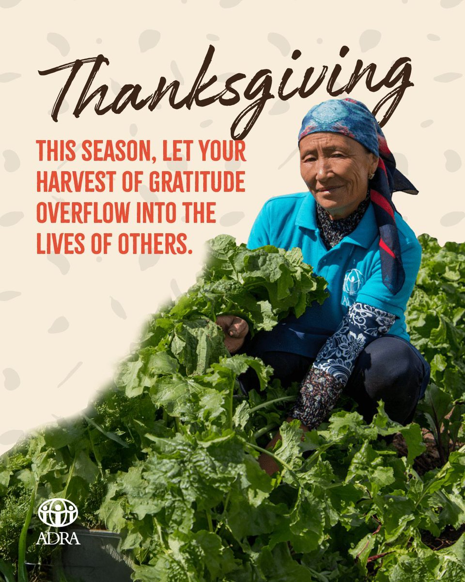 adracanada's tweet photo. Together we can grow food security through sustainable farming practices, strengthen the land through conservation and biodiversity, empower women and youth with training and leadership, and support families close to home and across the globe. 
#Thanksgiving #ADRA #SeedsForChange https://t.co/0DVybkCPZc