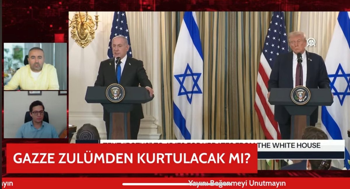 Trump-Netanyahu görüşmesinde açıklanan “Gazze anlaşması”nı <a href="/esaskenan/">Kenan Taş</a> ‘ın #çözümönerisi programında değerlendirdik: 

youtube.com/live/r7uaUFfdM…