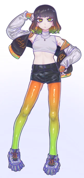 うちの子の彩ちゃん! 秋っぽいグラデにしてみました #うちの子 #OC