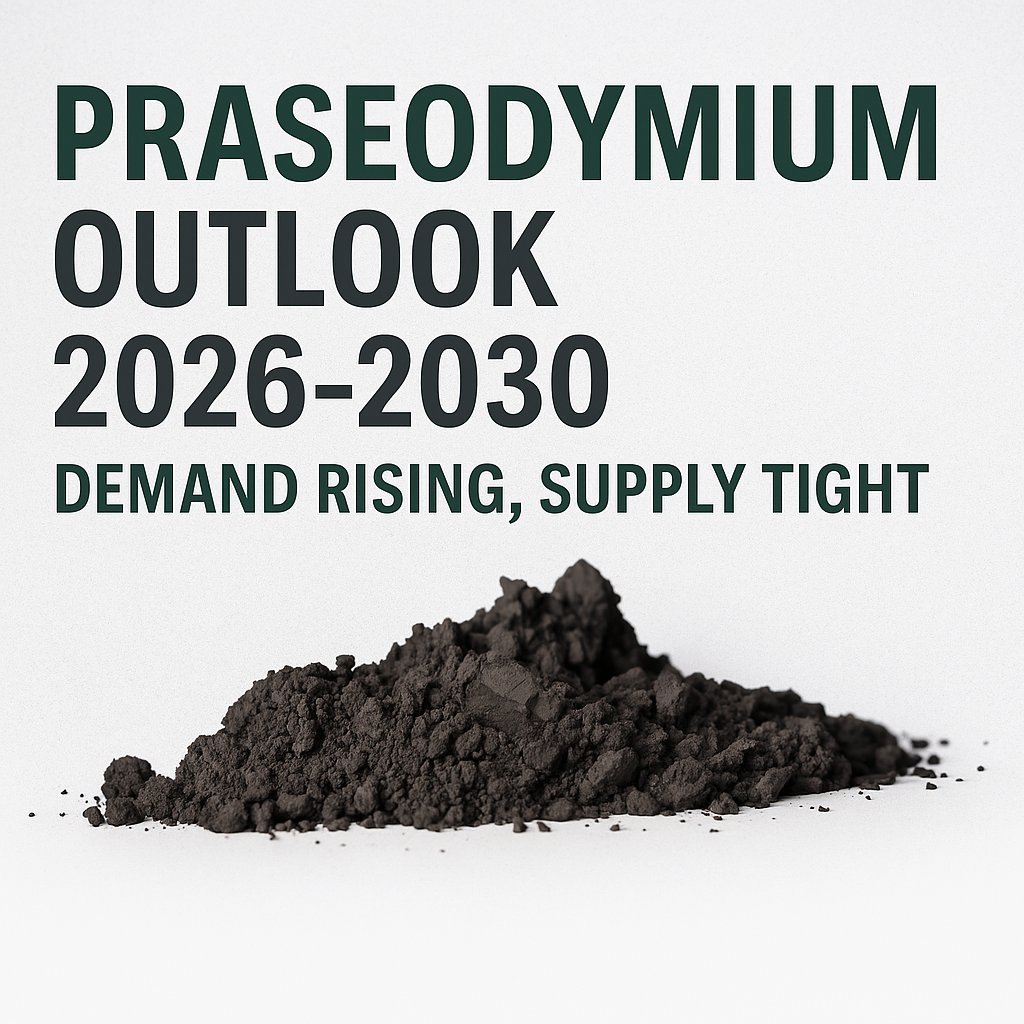 MetalsInvest's tweet photo. Praseodymium is up nearly 50% in 2025. 🚀
Tight supply + rising demand from EVs &amp; wind = strong outlook for 2026–2030.
Read our latest forecast 👉 https://t.co/KRCQ1kVR7S https://t.co/ue7oXJC9J0