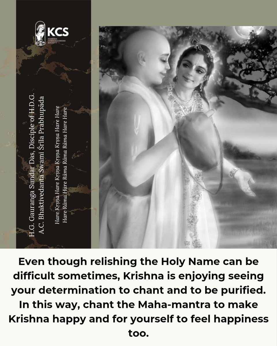 gaurangasundarD's tweet photo. Our determined chant becomes a prayer that touches Krishna's heart. https://t.co/oyRcy6RYKm