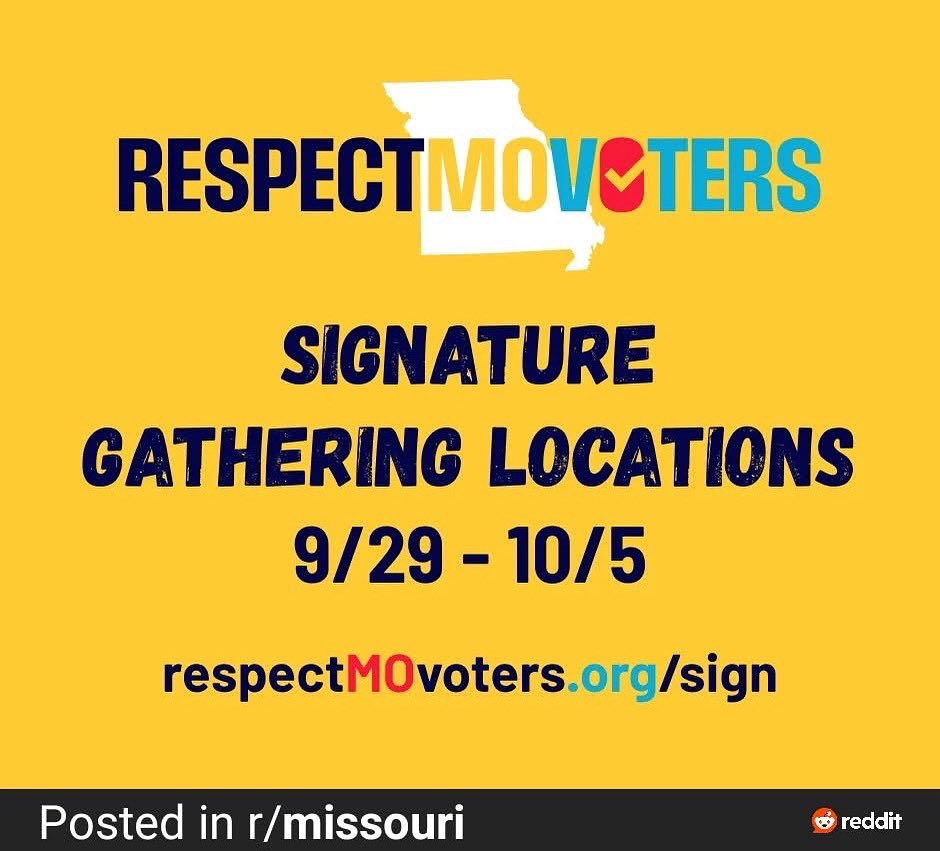 steinmetzHD87's tweet photo. Join a Respect MO Voters signature gathering from Sept. 29 – Oct. 5. Every signature counts in protecting voter rights and the initiative petition in Missouri.

📍 Find a location near you and sign today: https://t.co/3UExJzACCF

#respectmovoters #ConnieCared #HD87 https://t.co/LJRigvWGai