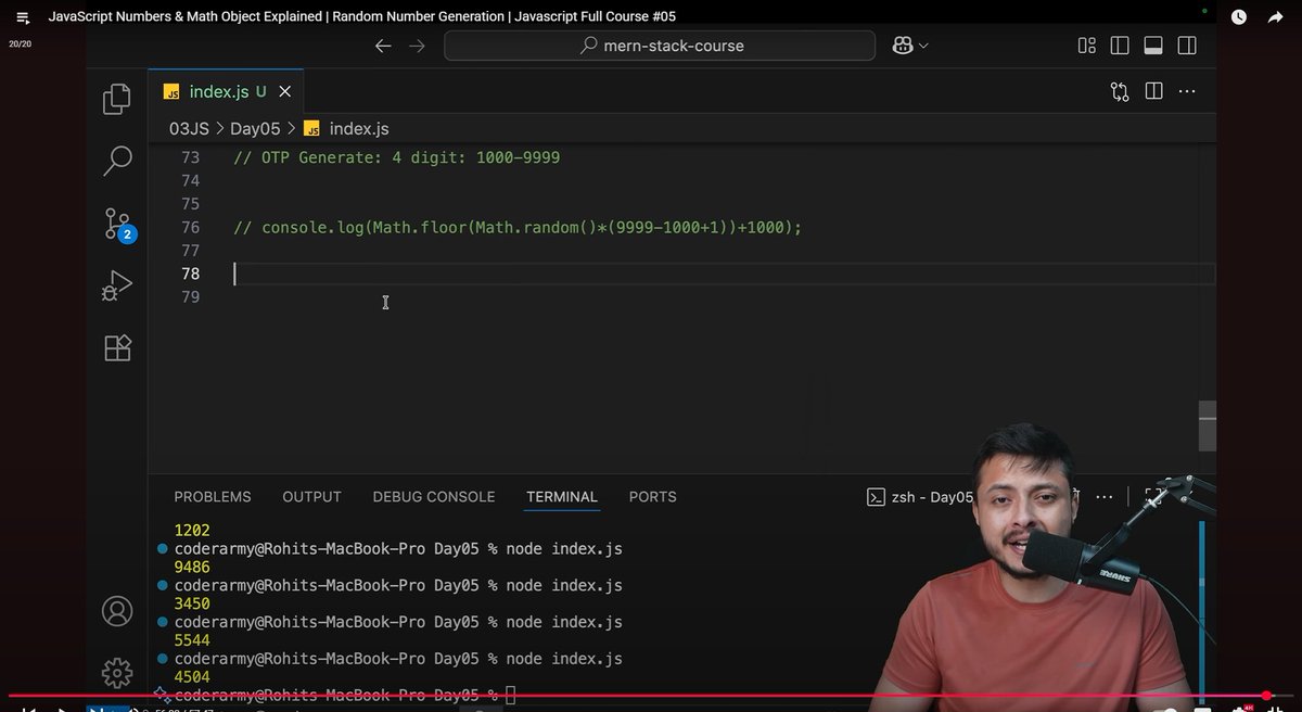 codewitharun9's tweet image. #180daysofcode - Day 20 ✅ with @rohit_negi9 bhaiyaa.

Learn about:
Numbers like tofixed(), to precision() and Math function in depth.
#MERN
#webdevelopment