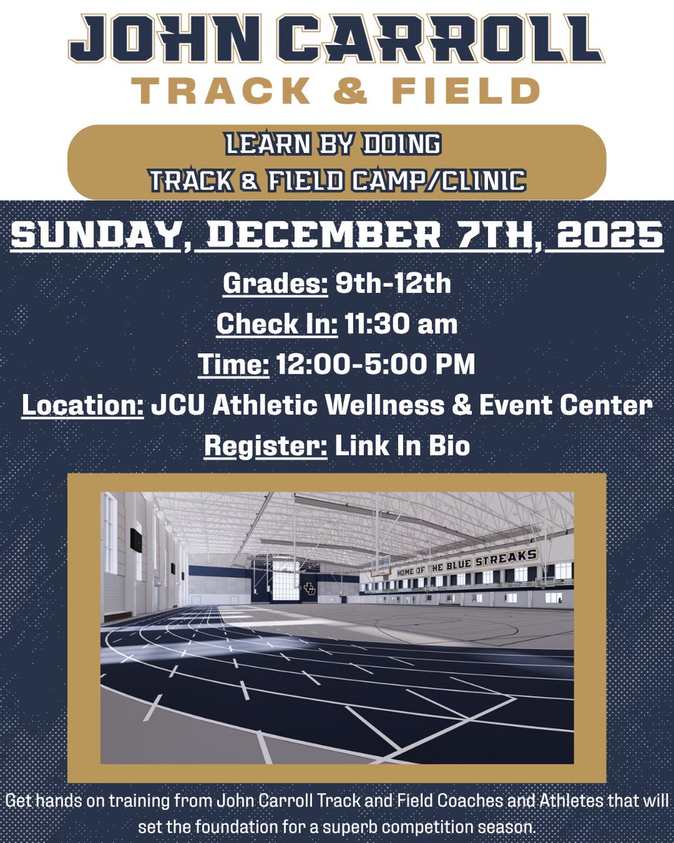 We are super excited to host our first ID Camp/Clinic this December at the Athletic Wellness &amp; Event Center! You can find the registration link in our bio. ⚡

#StreakUp | #WhyJCU