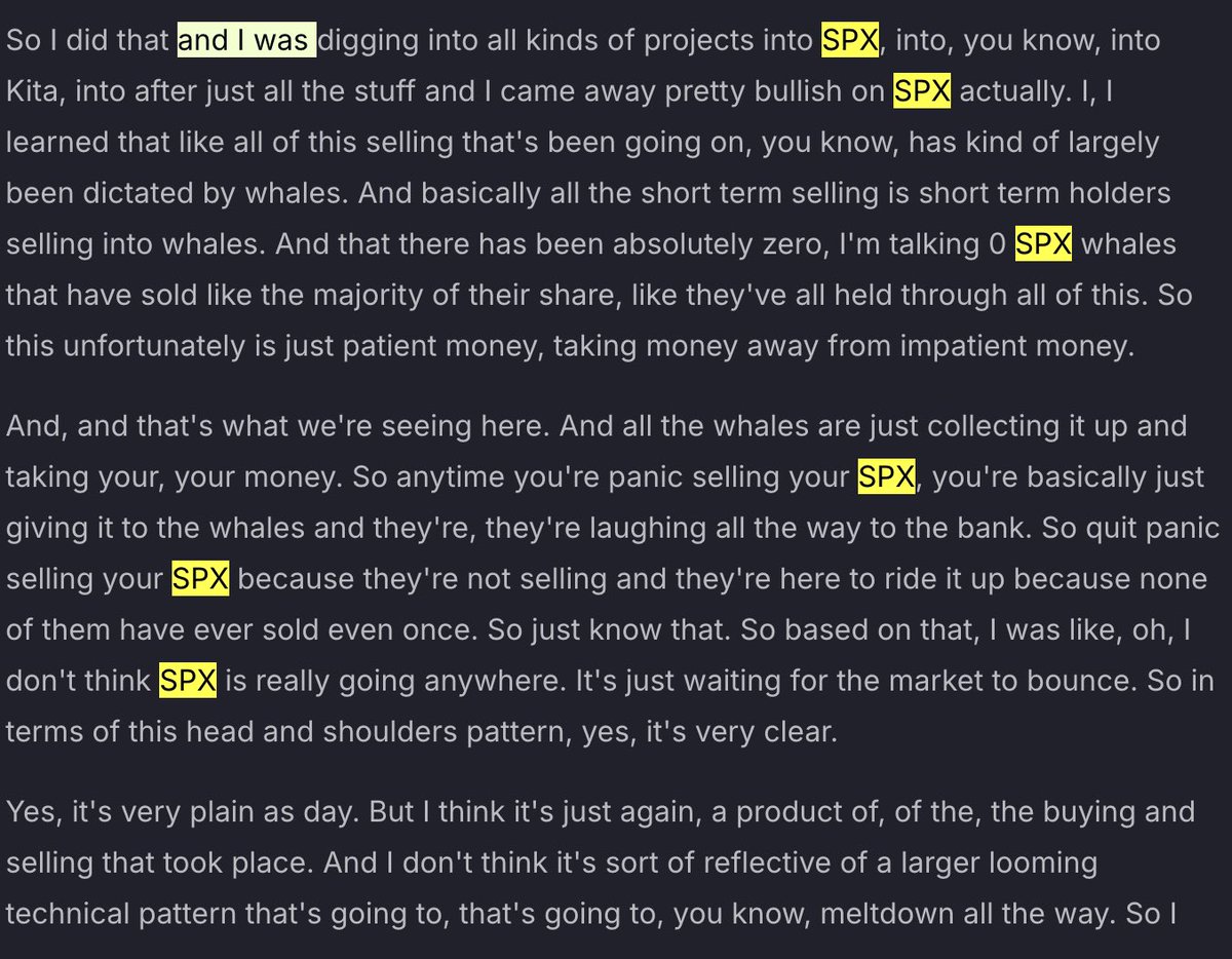 BigBank 💹🧲 (@leftcurvecap1) on Twitter photo Great insight from <a href="/CryptoWithKris/">Blastoplast 💹🧲</a> and <a href="/RealVision/">Real Vision</a> vid on #SPX6900
tldr; don’t panic, stop selling to whales Great insight from <a href="/CryptoWithKris/">Blastoplast 💹🧲</a> and <a href="/RealVision/">Real Vision</a> vid on #SPX6900
tldr; don’t panic, stop selling to whales