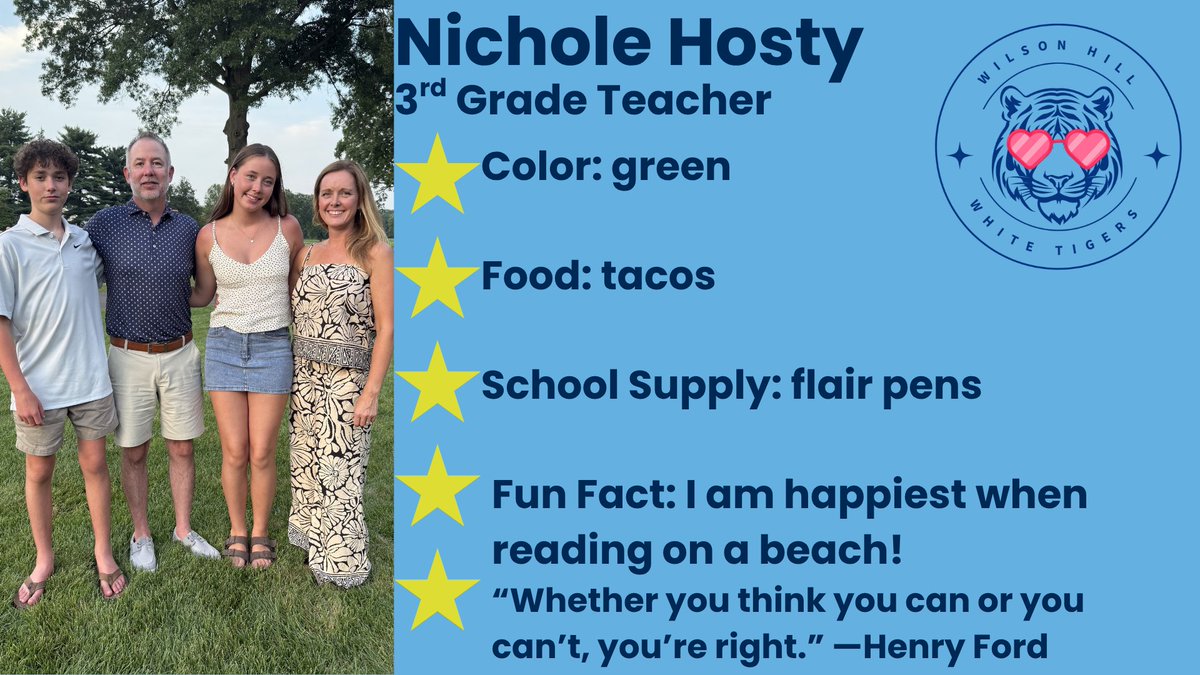 Wilson Hill Elem (@wilsonhillelem) on Twitter photo White Tiger Spotlight 📣Learn more Mrs. Hosty!
<a href="/KayleeSantille/">Kaylee Santille</a>
<a href="/wcsdistrict/">Worthington Schools</a>
#ItsWorthIt White Tiger Spotlight 📣Learn more Mrs. Hosty!
<a href="/KayleeSantille/">Kaylee Santille</a>
<a href="/wcsdistrict/">Worthington Schools</a>
#ItsWorthIt
