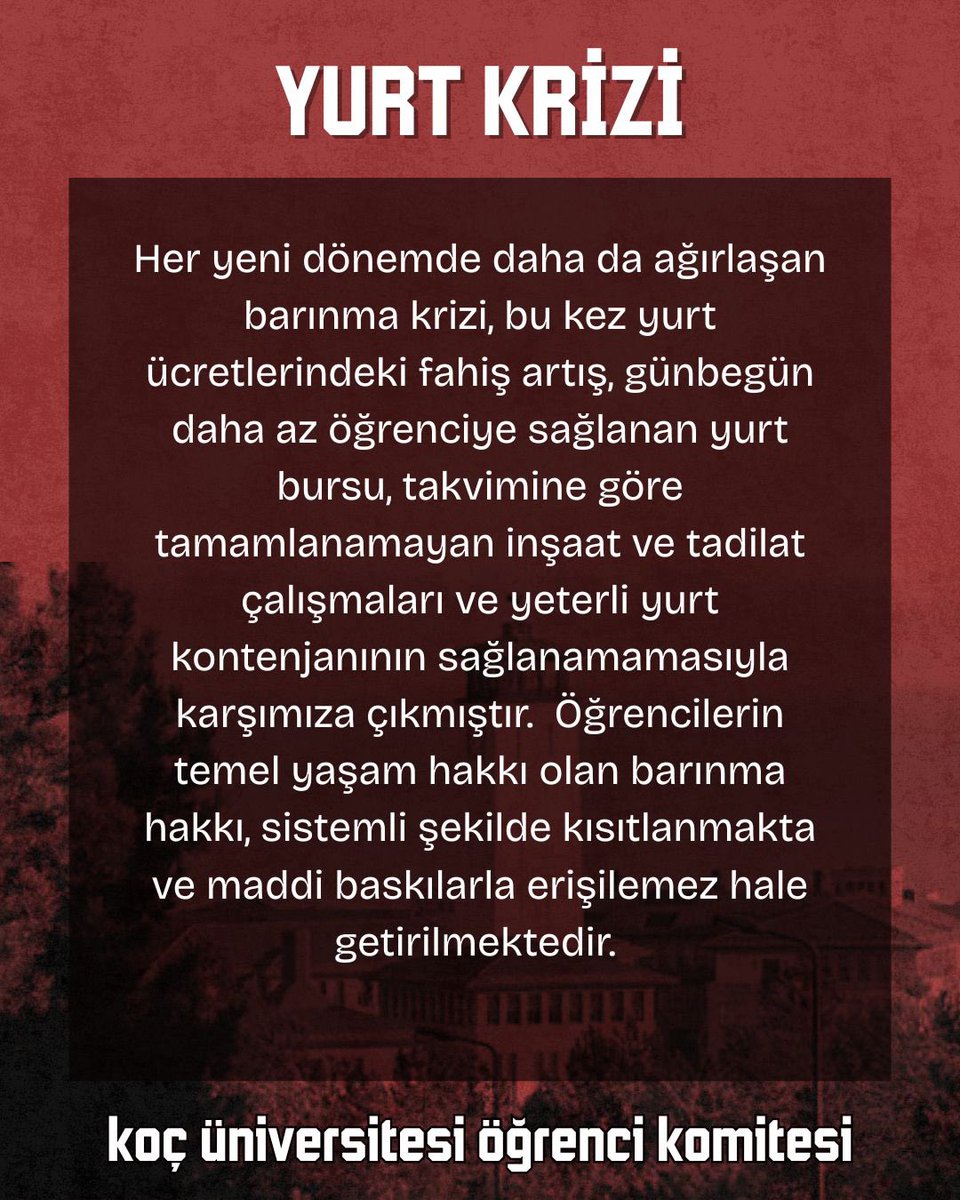OdeonHareketi's tweet photo. Koç Üniversitesi öğrencileri olarak karşı karşıya kaldığımız ekonomik baskılar her geçen gün artıyor. Yemekhane, yurt, ulaşım, devam zorunluluğu ve yaşam alanlarımızı kısıtlayan kararlarla temel haklarımız elimizden alınıyor.
1/2 https://t.co/Qm2onlFP3l
