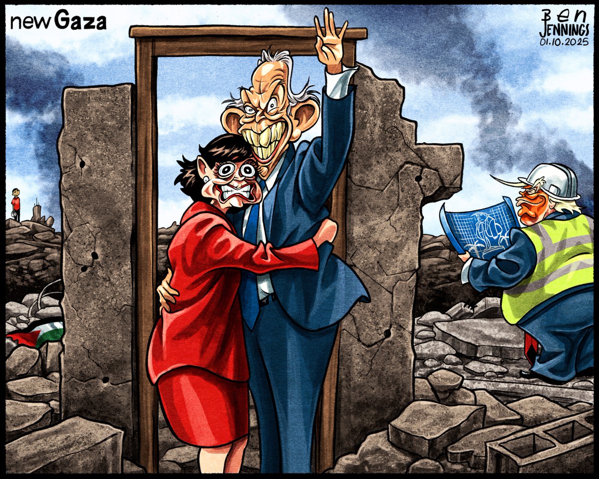 BJennings90's tweet image. Latest @guardian cartoon
#Gaza #Blair #Trump 

theguardian.com/commentisfree/…