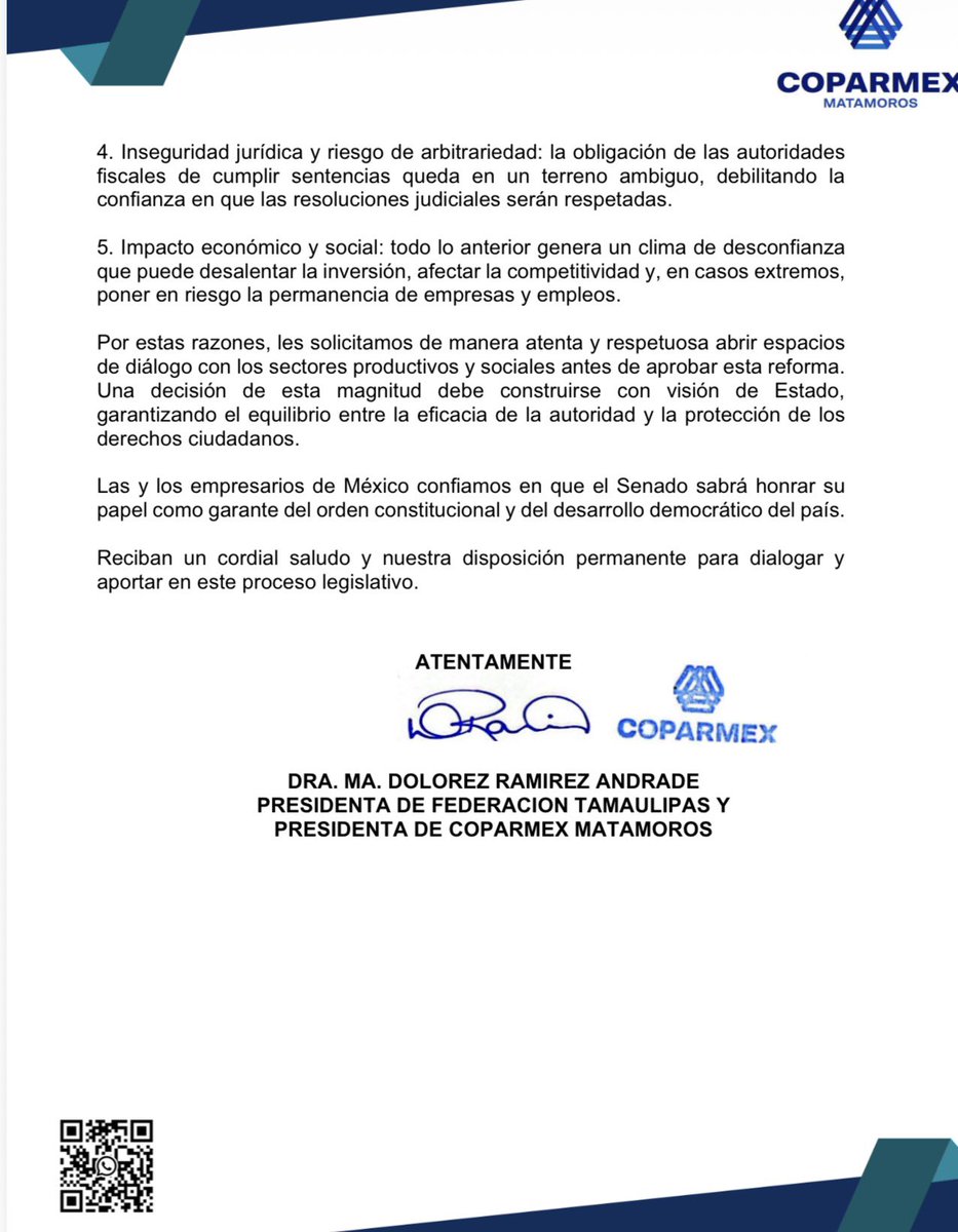 Senador de la República <a href="/jrgomezleal/">José Ramón Gómez Leal</a>: Desde <a href="/Coparmex/">Coparmex Nacional</a> le exhortamos a revisar la reforma a la #LeyDeAmparo. No se debe quitar a la ciudadanía un mecanismo de defensa ante actos arbitrarios de las autoridades.