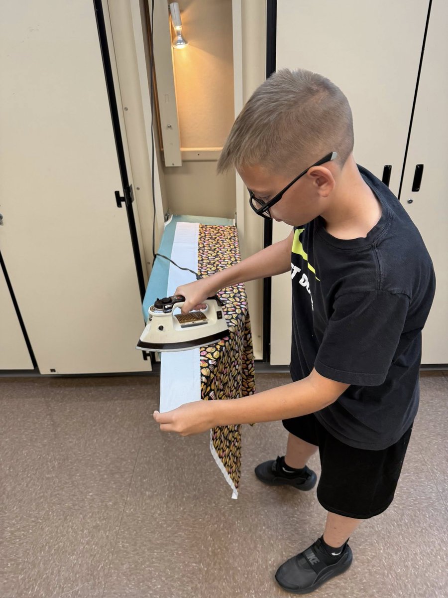 Mrs. Neltner’s class at the different stages of making a pillowcase.