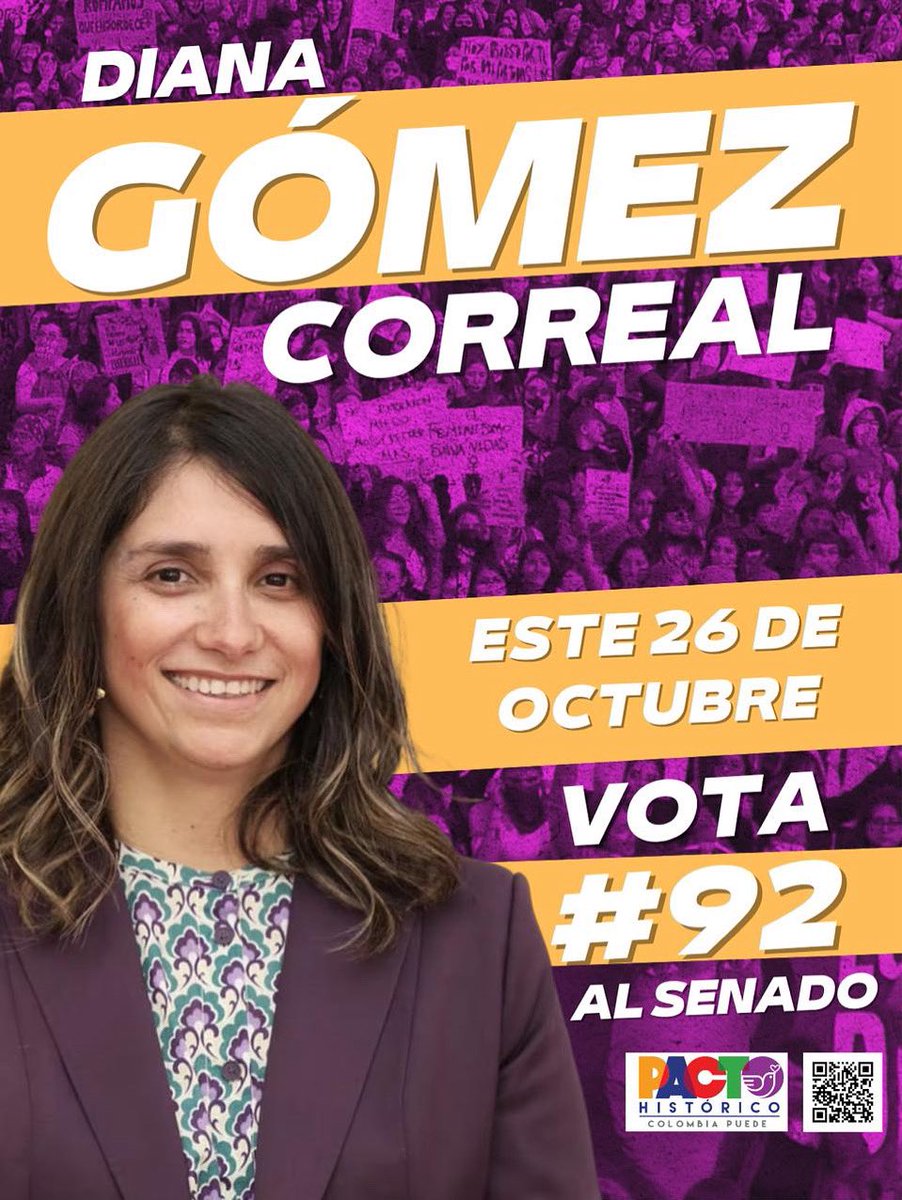 💜*Marca el número 92 al Senado el 26 de octubre* 💜 ✅  Este día la ciudadanía podrá votar en todos los puestos de votación para elegir candidatxs al Congreso del Pacto Histórico. Consolidemos un Congreso para el país que soñamos ✨