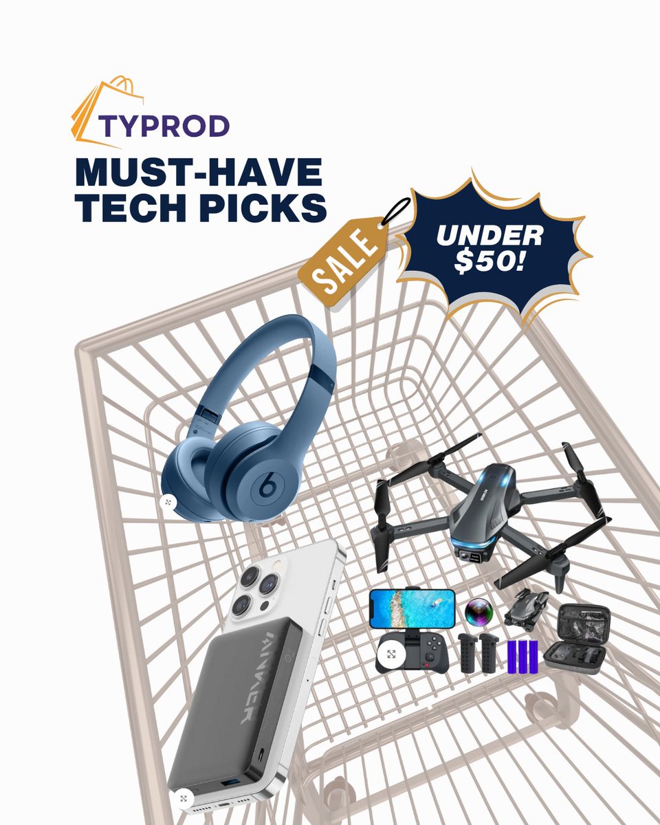 tgmindus's tweet image. Big savings, smart shopping ✅
Check out these tech picks all under $50! All trending, all budget-friendly, and all on Typrod.

👉 Which one would you grab first?

🔗 Shop now: typrod.com

#SmartShopping #DealHunters #TechOnABudget #EverydayDeals #GadgetGoals