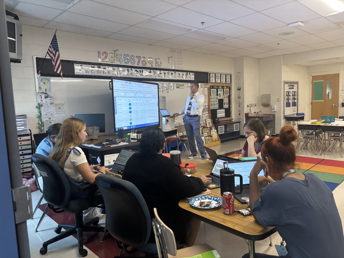 Mr Soskil leads the 1st grade team through reviewing student progress to identify grade level and classroom goals aligned with our School Improvement Plan. <a href="/Director_DSLI/">Joe Rubens</a>
