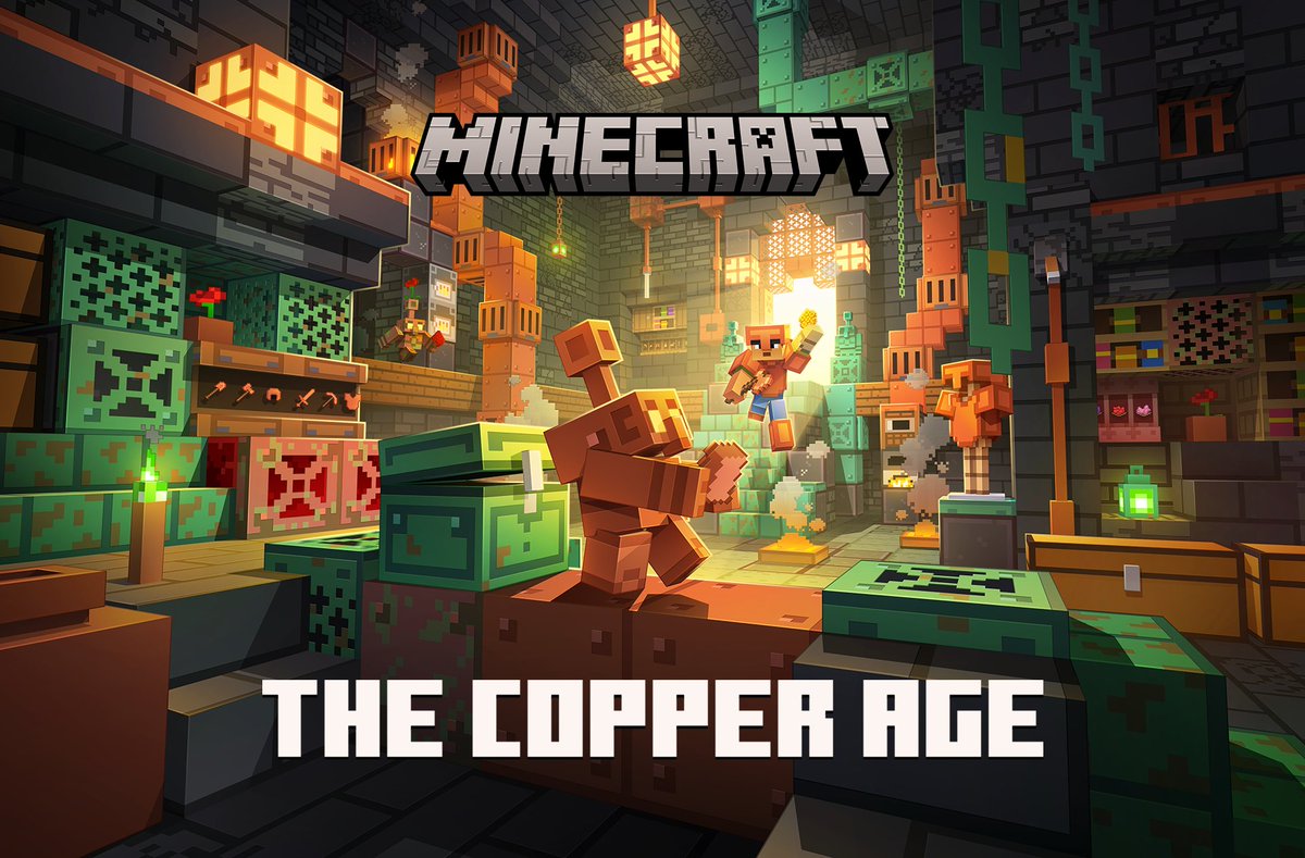 Entre em A Era do Cobre no <a href="/Minecraft/">Minecraft</a>! Expresse-se em todos os tons de cobre enquanto transforma esse metal versátil em ferramentas, fontes de luz, armazenamento inteligente e até mesmo em golens de cobre.

🟩 Jogue agora: nintendo.com/pt-br/store/pr…