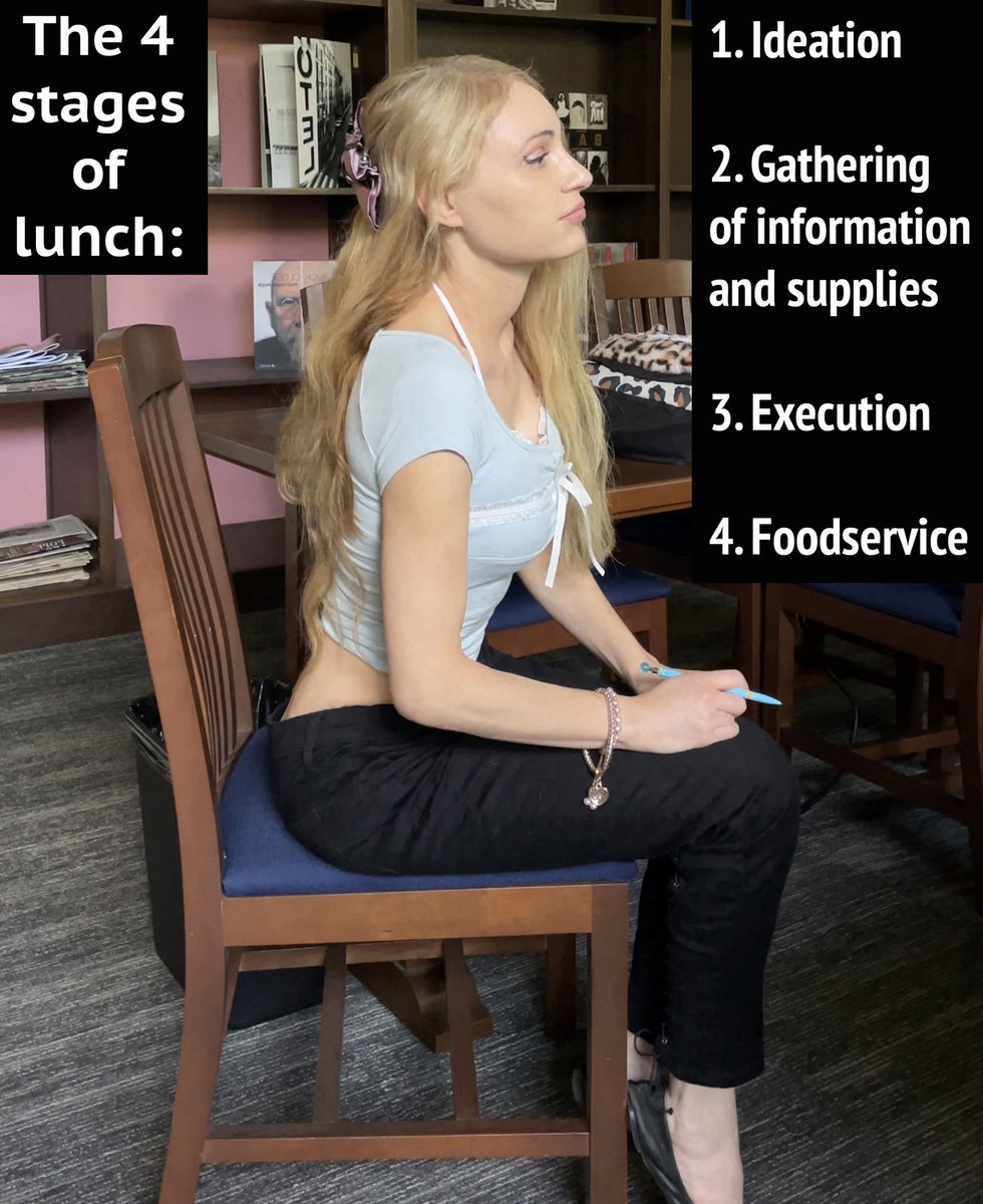 thisisnaomie's tweet photo. The 4 stages of lunch:

1. Ideation

2. Gathering of information and supplies 

3. Execution 

4. Foodservice https://t.co/FFN4cZgwhP