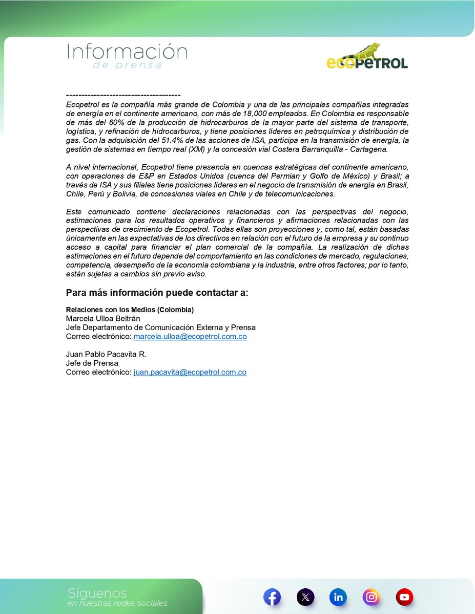 #BuenasNoticias

#ComunicadoDePrensa | #Ecopetrol realizó piloto para producir bicarbonato industrial a partir de dióxido de carbono.

#ElCorazónQueImpulsa

Lee más de la noticia aquí 👇