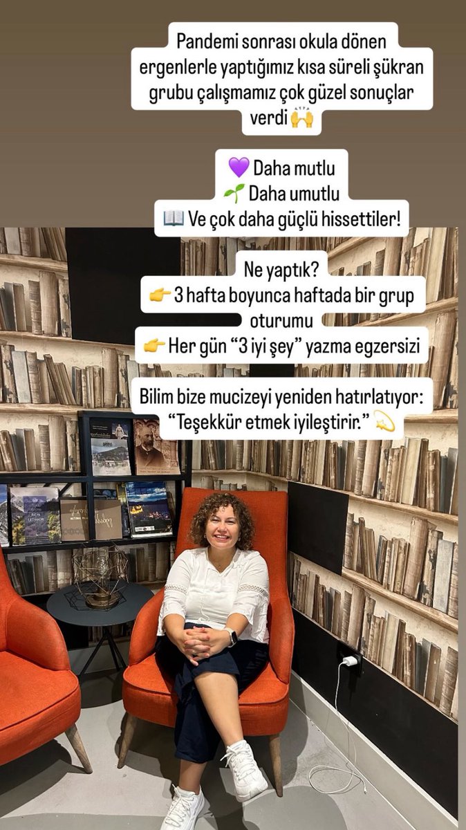 💜 30 Eylül Psikolojik Danışmanlar Günü! Mesleğime sevgiyle sarılıyorum. 🌱 Pandemi sonrası gençlerle yaptığımız “3 iyi şey” şükran çalışmamız yayımlandı! 🙌 3 haftada daha mutlu, umutlu, güçlü hissettiler. Teşekkür iyileştirir! 💫 Doktora öğrencilerimize teşekkürler.