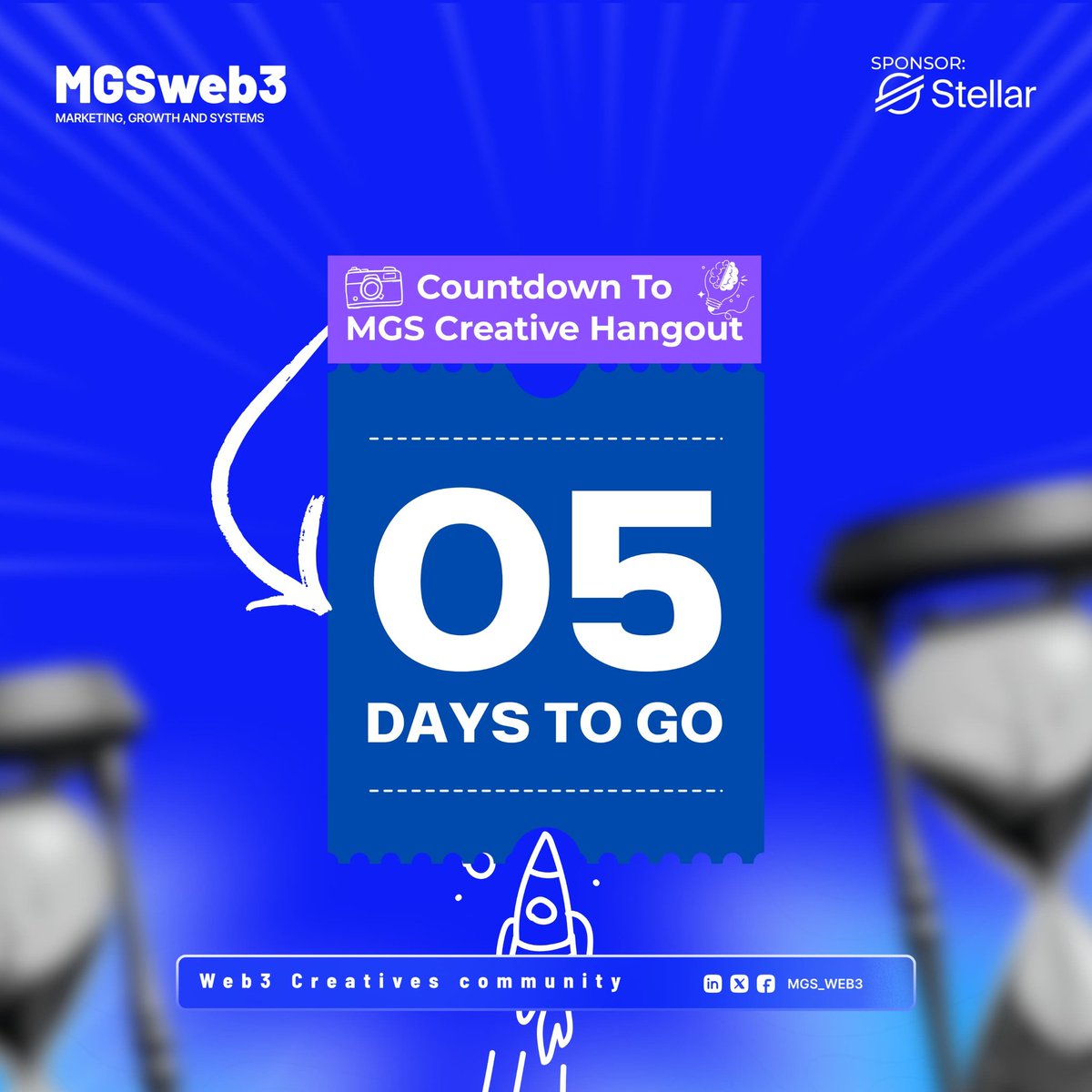 We're getting ready 💥

It's 5 days till the MGSWEB3 Creative hangout / Beta Builders graduation.

Who's counting down with us ?
Secure your spot (Event is open to everyone but registration is compulsory)

Register now 👇
luma.com/cc8mem3h?tk=e9…