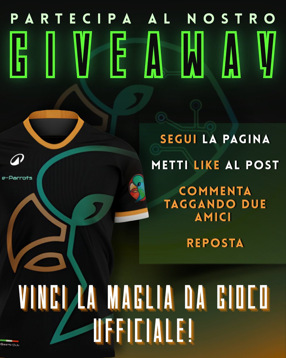 To celebrate the arrival of the new official team jersey, we’re giving one of you the chance to take it home! 👕🔥

To enter the GIVEAWAY:
✅ Follow our account
✅ Like this tweet
✅ Retweet
✅ Tag two friends in the comments 🦜

Good luck everyone! 🎁✨

#eparrots #Giveaway