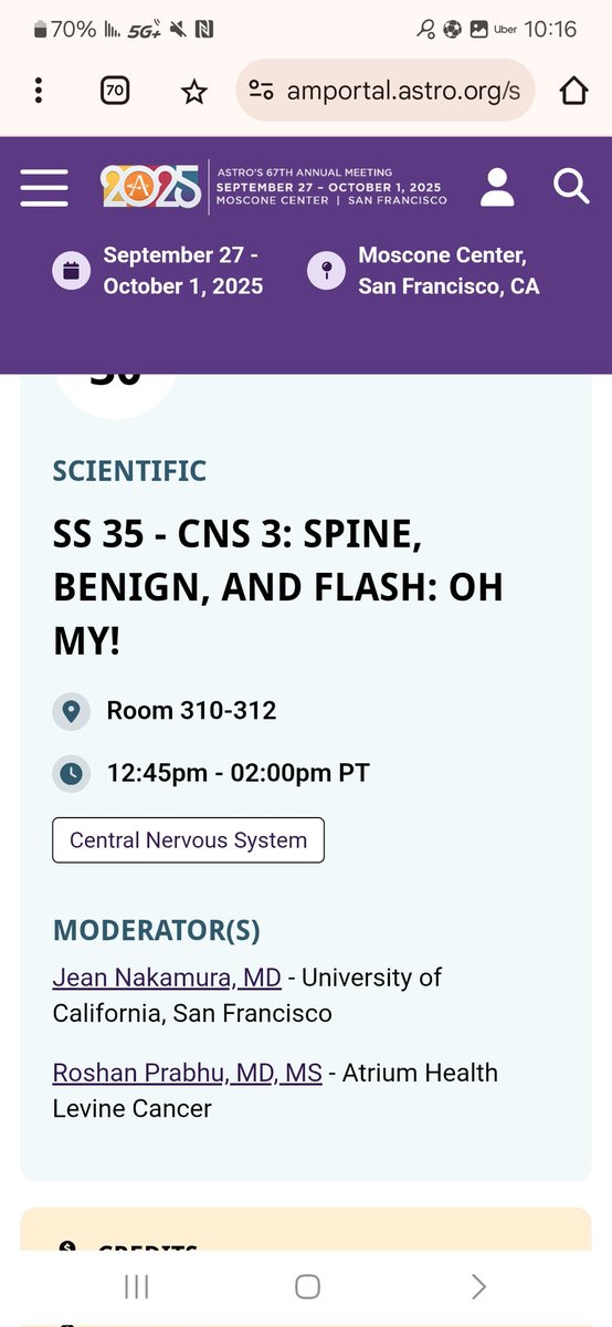 Ory Haisraely MD, MPH (@hysr_ly) on Twitter photo Spine lovers, this one’s for you!
Don’t miss this unique spine-focused session at #ASTRO25: CNS 3: Spine, Benign & FLASH – Oh My!
🧬 Genomic mutation–driven response to spine SRS in metastases.
📍 Room 310–312 | 🕐 Sun Sept 28, 12:45–2:00pm
Honored to be a co-author and proud of Spine lovers, this one’s for you!
Don’t miss this unique spine-focused session at #ASTRO25: CNS 3: Spine, Benign & FLASH – Oh My!
🧬 Genomic mutation–driven response to spine SRS in metastases.
📍 Room 310–312 | 🕐 Sun Sept 28, 12:45–2:00pm
Honored to be a co-author and proud of