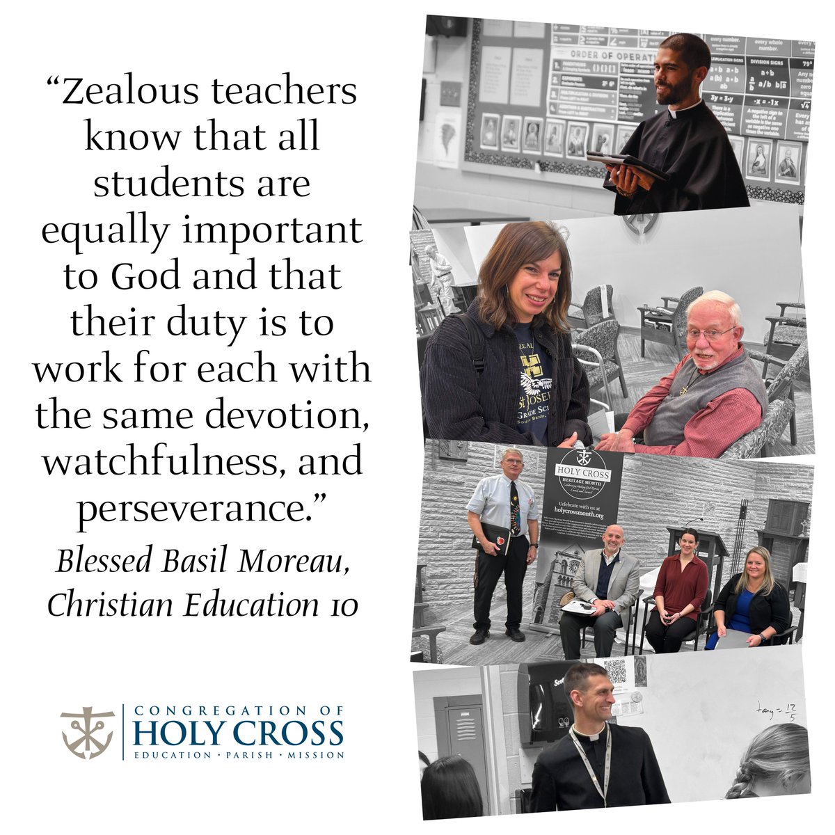 On World Teachers' Day, we celebrate our dedicated educators of the faith. You inspire hope, zeal, love, and compassion. Thank you for tirelessly walking with students, making God known, loved, and served. 
#holycrossus
#congregationofholycross
#WorldTeachersDay