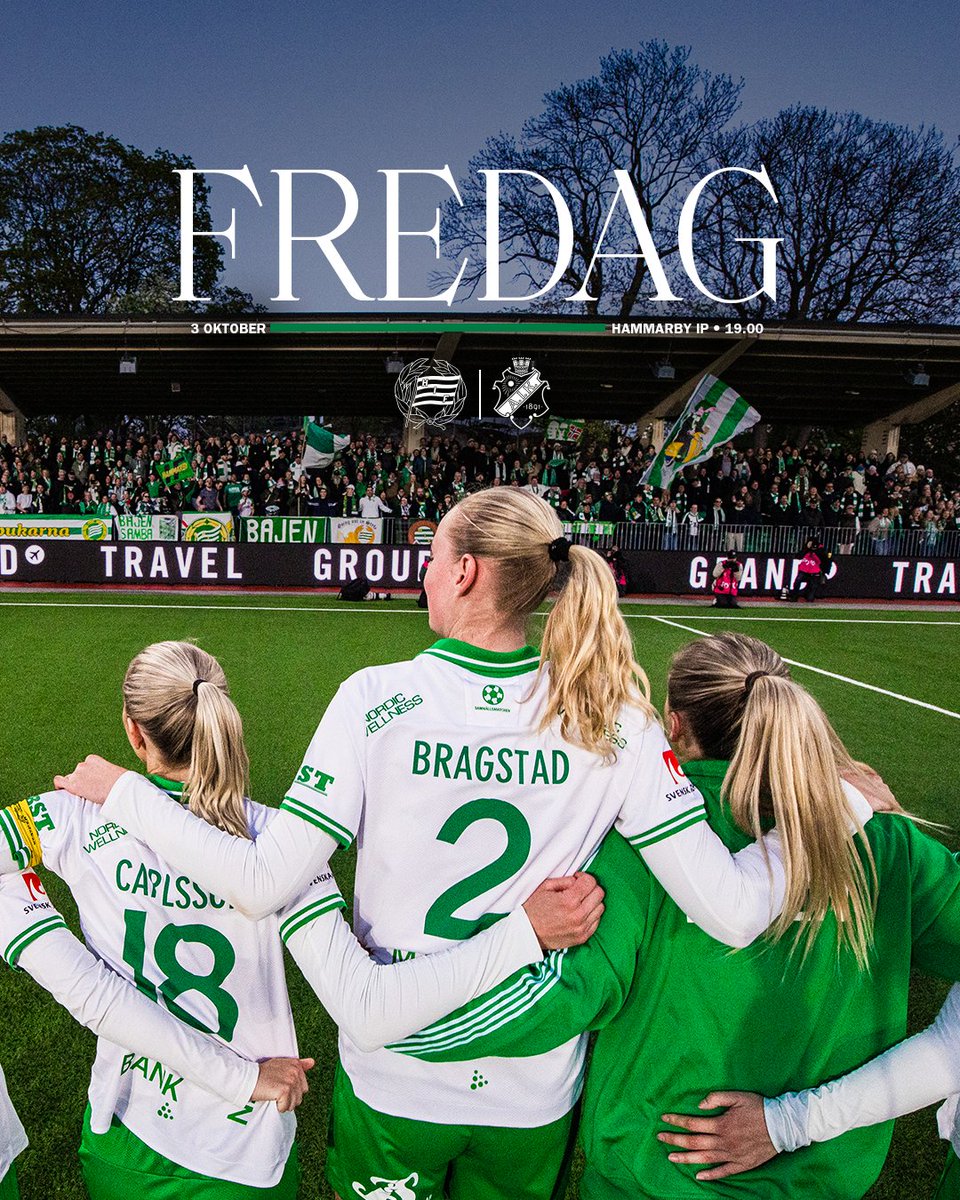 Fredagskvällen spenderas bäst på Hammarby IP! 19.00 sparkas hemmaderbyt mot AIK igång – vi ses på plats 👊

🎟️ Säkra plats här: hammarbydam.ebiljett.nu/tickets/select…

#Bajen