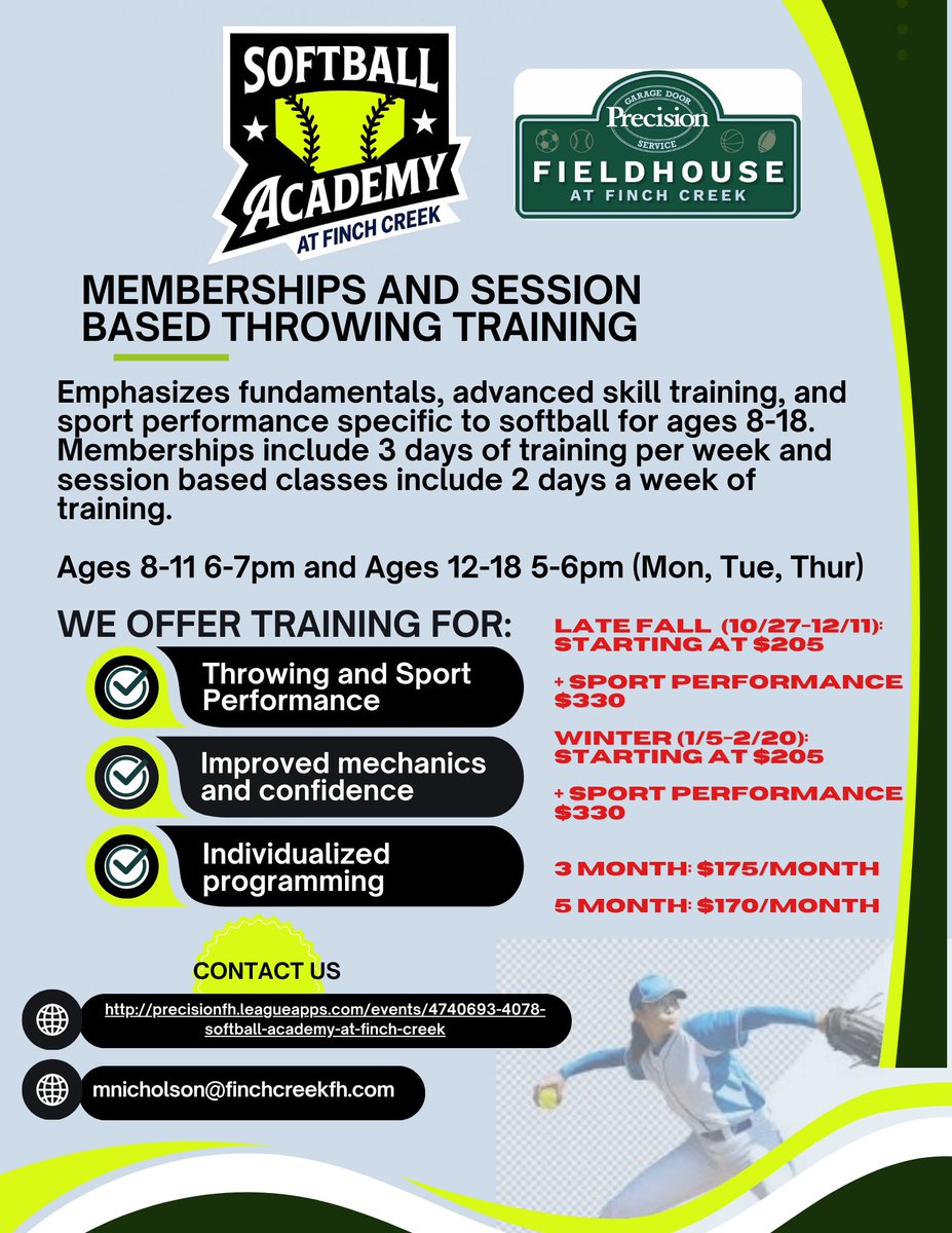 Join our Softball Academy Training to grow your game!